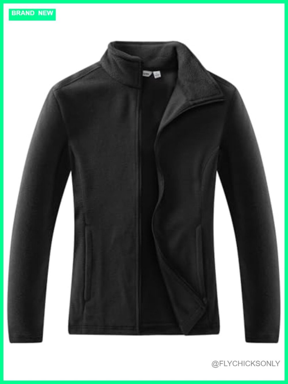 Women's Lightweight Polar Fleece Zip Up Jacket Stand Collar Full Zip
